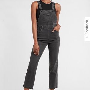 Black straight jean overalls